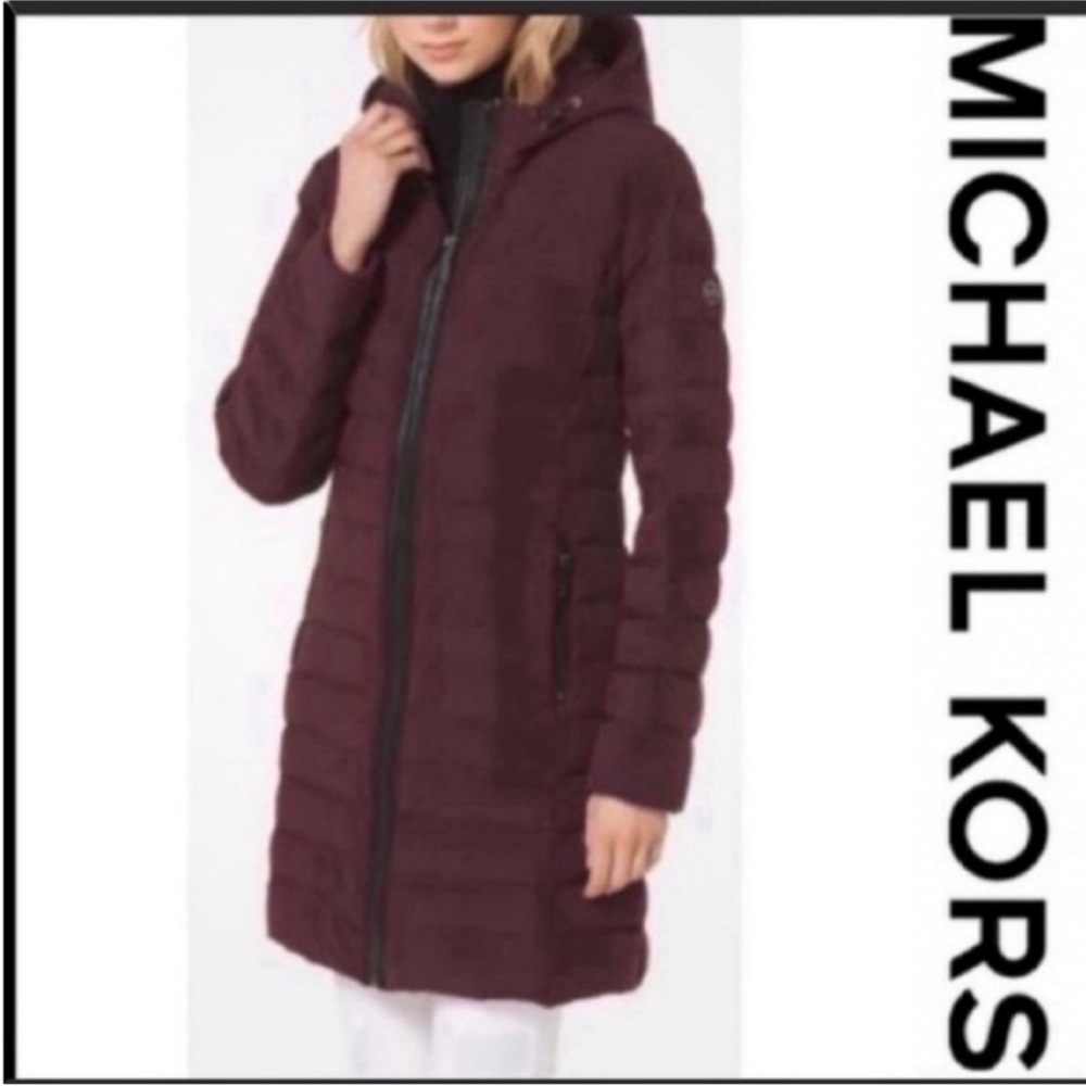 MICHAEL KORS Packable Puffer - Burgundy